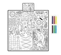 Colour Your Own Picnic Blanket for Kids | 100% Polyester Colouring Activity Blanket 1.35m x 1.16m | Hand Washable & Reusable DIY Picnic Mat for Children | Indoor Outdoor Travel-Friendly (Pack of 1)