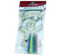 Colour Your Own Wooden Hanging Christmas Decorations