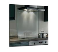 Colour2Glass Clear Toughened Glass Splashback for Kitchen, Tempered Heat-Resistant Glass Splashbacks with Polished Edges for Cooker and Hob Backsplash with Pre-Drilled Holes & Fixings - 80 x 80cm