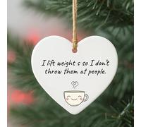 Colourbat I lift weights so I don’t throw them at people - Funny Stress Quote Acrylic Heart Gift, Sarcastic Gym Humor Decor, Quirky Stress Relief Keepsake