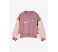 Colourblock Sports Sweatshirt for Girls old rose