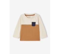 Colourblock Top in Organic Cotton for Babies pecan nut