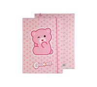 Colourbook - Elastic Closure, Coccolotti Love & Tell A4 Document Holder, 1 cm Spine, Size 25 x 35 cm (Classic Pink)