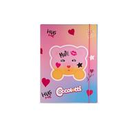 Colourbook - Elastic Closure, Coccolotti Love & Tell A4 Document Holder, 1 cm Spine, Size 25 x 35 cm (Love Blue)