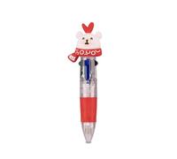 Colourbook - Mini Pen 4 Colours Christmas Ball Pen with 3D Topper, Ink Blue, Red, Black, Green, Gift Idea for Children (Polar Bear)