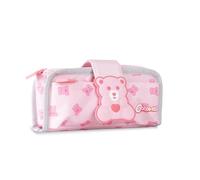 Colourbook - Pencil Case 2 in 1 Coccolotti, Double Zip Compartment, Silicone Puller, Classic Pink, modern