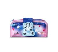 Colourbook - Pencil Case 2 in 1 Coccolotti, Double Zip Compartment, Silicone Puller, Love Light Blue, modern