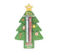 Colourbook - Set of 3 Refillable Erasable Gel Pens, Half Ball Rubber, Tip Diameter 0.7 mm, Christmas Edition