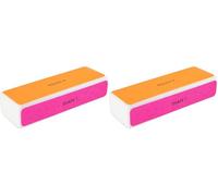 ColourBurst 4 Way Nail Buffing Block - Manicure Essential Tool, Adds a Brilliant Shine to Nails. Perfect Stocking Filler. (Assortment: Colour May Vary that Shown in The Picture), 47-172 (Pack of 2)
