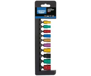 COLOURED 1/4" SOCKET SET (10PC); 50151 (DRAPER TOOLS) Qty X 1