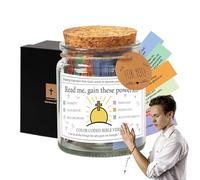 Coloured Bible Notes JAR - Inspirational Scripture Cards, Daily Faith Messages | Encouragement of Uplifting Christian Verses, Handwritten Reflection Prayer, Decorated Jar