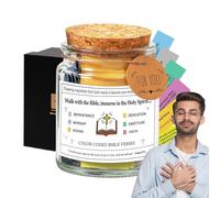 Coloured Bible Notes JAR - Inspirational Scripture Cards, Daily Faith Messages | Encouragement of Uplifting Christian Verses, Handwritten Reflection Prayer, Decorated Jar