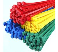 Coloured Cable Ties - 50 pcs Each Colour, 300x4.8 mm Mixed Zip Ties for Secure Cord Management - Heavy Duty Cable Ties Up to 54.4 kg Tensile Strength - Auto-Locking Nylon Tie Wraps - Just Cable Ties