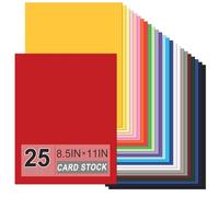 Coloured Card, 25 Sheets Coloured Paper A4 Pack Assorted (180gsm), Coloured Paper Craft Cards, Cardstock for Crafts, Scrapbook, Printing, Party Decorations - 25 Assorted Colours