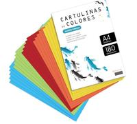 Coloured Cardstock, A4 Assorted Intense Colours, Coloured Paper 180 g for Crafts, Printing Documents and Creative Projects, Coloured Paper A4 · m-Office (x50, Intense Assorted)