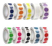 Coloured Dot Stickers 10/50roll Color Dot Label Sticker Classification Mark Coated Paper Sticker Rolls Kawaii Stationery Aesthetic(Dark blue-10roll)