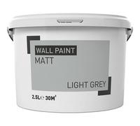 Coloured Emulsion Paint Grey Matt Wall & Ceiling Emulsion Paint, 2.5L