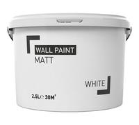 Coloured Emulsion Paint White Matt Wall & Ceiling Emulsion Paint, 2.5L