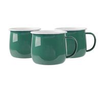 Argon Tableware Coloured Enamel Belly Mugs - 375Ml - Green - Pack Of 6