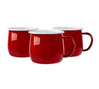 Argon Tableware Coloured Enamel Belly Mugs - 375Ml - Red - Pack Of 6, Red