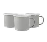 Argon Tableware Coloured Enamel Mugs - 375Ml - Grey - Pack Of 6, Grey