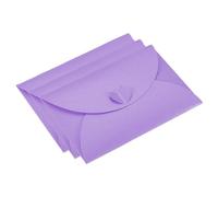 Coloured Envelopes 24/50Pc 15.5x10.5cm Mini Love Heart Pearlescent Paper Envelope Heart Shaped Clasp for Wedding Greeting(Purple,50Pcs)