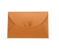 Coloured Envelopes 24/50Pc 15.5x10.5cm Mini Love Heart Pearlescent Paper Envelope Heart Shaped Clasp for Wedding Greeting(Orange,24Pcs)
