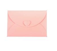 Coloured Envelopes 24/50Pc 15.5x10.5cm Mini Love Heart Pearlescent Paper Envelope Heart Shaped Clasp for Wedding Greeting(Pink,24Pcs)