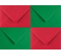 Coloured Envelopes Perfect for Christmas Cards, Greeting Cards, Wedding Invitations, Gift vouchers and More - Pack of 52 (Green and Red, C6 (114mm x 162mm))
