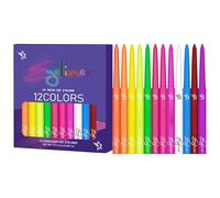 Coloured Eyeliner, Colourful Eyeliner Set, 12 Colours High Precision Liquid Liner with Pen Tip, Waterproof, UV Fluorescent Eyeliner, Highly Pigmented, Durable Eye Makeup Set, Neon Glow