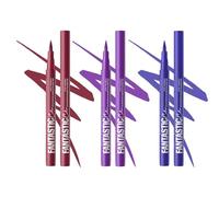 Coloured Eyeliner Pen Set, Pointed Fine Tip, Burgundy, Purple, Blue, 3-Pack | Colour-matched barrels, removable caps, narrow lines or broader strokes, everyday make-up, parties, festivals and events