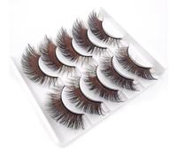 Coloured False Eyelashes Dense - 15 Pairs Fluffy Faux Mink Lashes, Gradient Colour 3D Eye Lashes, Reusable Cat Eye Fake Lashes 17-20mm for Cosplay Party Masquerade Carnival Halloween (MC021)