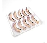 Coloured False Eyelashes Dense - 15 Pairs Fluffy Faux Mink Lashes, Gradient Colour 3D Eye Lashes, Reusable Cat Eye Fake Lashes 17-20mm for Cosplay Party Masquerade Carnival Halloween (MC020)