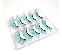 Coloured False Eyelashes Dense - 15 Pairs Fluffy Faux Mink Lashes, Gradient Colour 3D Eye Lashes, Reusable Cat Eye Fake Lashes 17-20mm for Cosplay Party Masquerade Carnival Halloween (MC006)