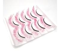 Coloured False Eyelashes Dense - 15 Pairs Fluffy Faux Mink Lashes, Gradient Colour 3D Eye Lashes, Reusable Cat Eye Fake Lashes 17-20mm for Cosplay Party Masquerade Carnival Halloween (MC005)