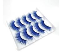 Coloured False Eyelashes Dense - 15 Pairs Fluffy Faux Mink Lashes, Gradient Colour 3D Eye Lashes, Reusable Cat Eye Fake Lashes 17-20mm for Cosplay Party Masquerade Carnival Halloween (MC008)