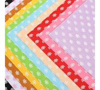 Coloured Felt 10 PCS 15x15cm 5.9x5.9in Felt Fabric Print Polka Dot Heart Snowflake Raindrop Clouds Stars for DIY Sewing Dolls Crafts Material(640 Floral)