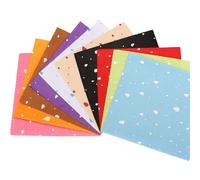 Coloured Felt 10 PCS 15x15cm 5.9x5.9in Felt Fabric Print Polka Dot Heart Snowflake Raindrop Clouds Stars for DIY Sewing Dolls Crafts Material(644 Raindrop)