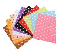 Coloured Felt 10 PCS 15x15cm 5.9x5.9in Felt Fabric Print Polka Dot Heart Snowflake Raindrop Clouds Stars for DIY Sewing Dolls Crafts Material(641 Footprint)