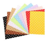 Coloured Felt 10 PCS 15x15cm 5.9x5.9in Felt Fabric Print Polka Dot Heart Snowflake Raindrop Clouds Stars for DIY Sewing Dolls Crafts Material(643 Polka Dot)