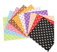 Coloured Felt 10 PCS 15x15cm 5.9x5.9in Felt Fabric Print Polka Dot Heart Snowflake Raindrop Clouds Stars for DIY Sewing Dolls Crafts Material(639 Clouds)