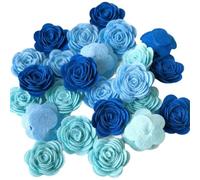 Coloured Felt 24PCS Mixed Artificial Felt Rose Flower DIY Handmade Craft Material Tools for Bow Headband Applique Sewing Accessories(Color-1)