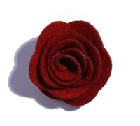 Coloured Felt Colored Felt Pad 10PCS 4CM Decorative Nonwovens Rose Flowers for Wedding Embellishment Artificial Flower for Home Garden(Burgundy)