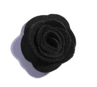 Coloured Felt Colored Felt Pad 10PCS 4CM Decorative Nonwovens Rose Flowers for Wedding Embellishment Artificial Flower for Home Garden(Black)