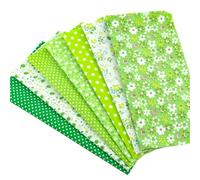 Coloured Felt Colored Felt Pad Cotton Fabric 14pcs Green Theme Lovely Floral and Dots Style Quilting Cloth Patchwork Crafts Sewing Doll(50x150)