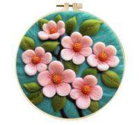 Coloured Felt Colored Felt Pad Wool Embroidery Kit Creative DIY Flower Tree Wool Needle Painting Picture DIY Kit Craft Ideas Gift(MZH-287-2020-XP)
