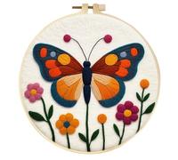 Coloured Felt Colored Felt Pad Wool Embroidery Kit Creative DIY Flower Tree Wool Needle Painting Picture DIY Kit Craft Ideas Gift(MZH-279-2020-XP)