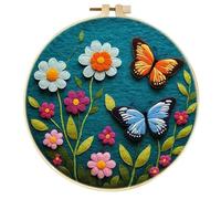 Coloured Felt Colored Felt Pad Wool Embroidery Kit Creative DIY Flower Tree Wool Needle Painting Picture DIY Kit Craft Ideas Gift(MZH-278-2020-XP)