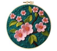 Coloured Felt Colored Felt Pad Wool Embroidery Kit Creative DIY Flower Tree Wool Needle Painting Picture DIY Kit Craft Ideas Gift(MZH-288-2020-XP)