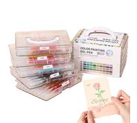 Coloured Gel Pens | Drawing Pens - Soft and Colour Writing with Pen Box and High Capacity Ink for Drawing, Doodle, Scrapbooking, Diary and Art Projects
